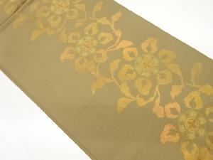 織悦製　抽象花唐草模様織出し全通袋帯